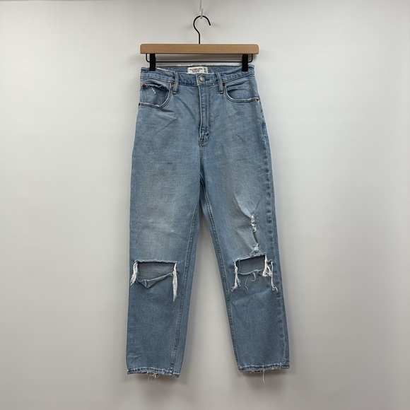 Abercrombie & Fitch The Ankle Straight Ultra High Rise Jeans Light Wash Denim 27 - Picture 2 of 8